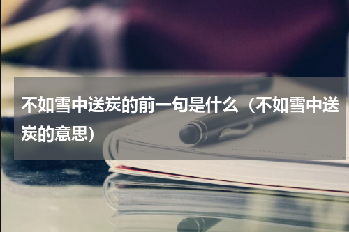不如雪中送炭的前一句是什么（不如雪中送炭的意思）