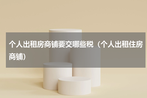 个人出租房商铺要交哪些税（个人出租住房商铺）