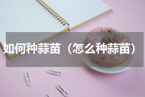 如何种蒜苗（怎么种蒜苗）