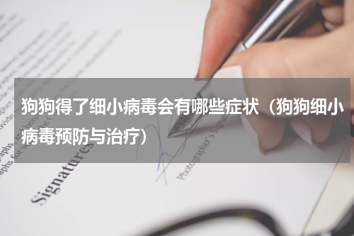 狗狗得了细小病毒会有哪些症状（狗狗细小病毒预防与治疗）