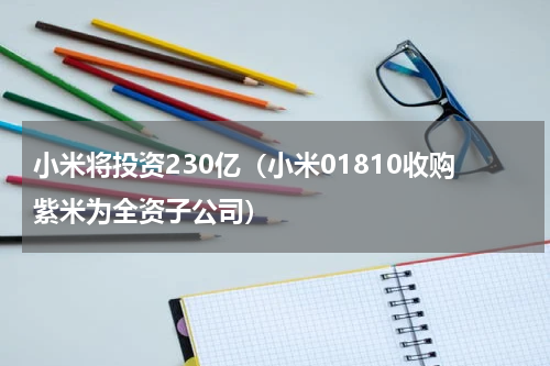 小米将投资230亿（小米01810收购紫米为全资子公司）